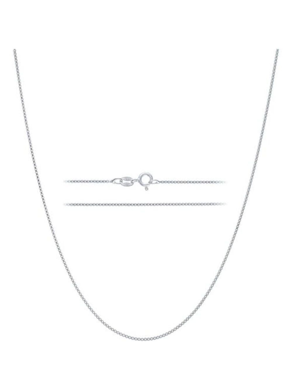 Solid Sterling Silver 1mm Thin Box Chain Necklace for Women Dainty Layering